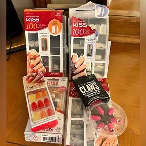 Kiss Assorted Full Cover Nail Tips and Press On Nail Lot
